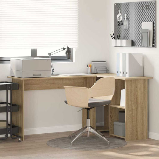 Bureau met plank Sonoma Eiken 142 x 102 x 73 cm Bewerkt hout is nu te koop bij PeponiXL, paradijselijk wonen!
