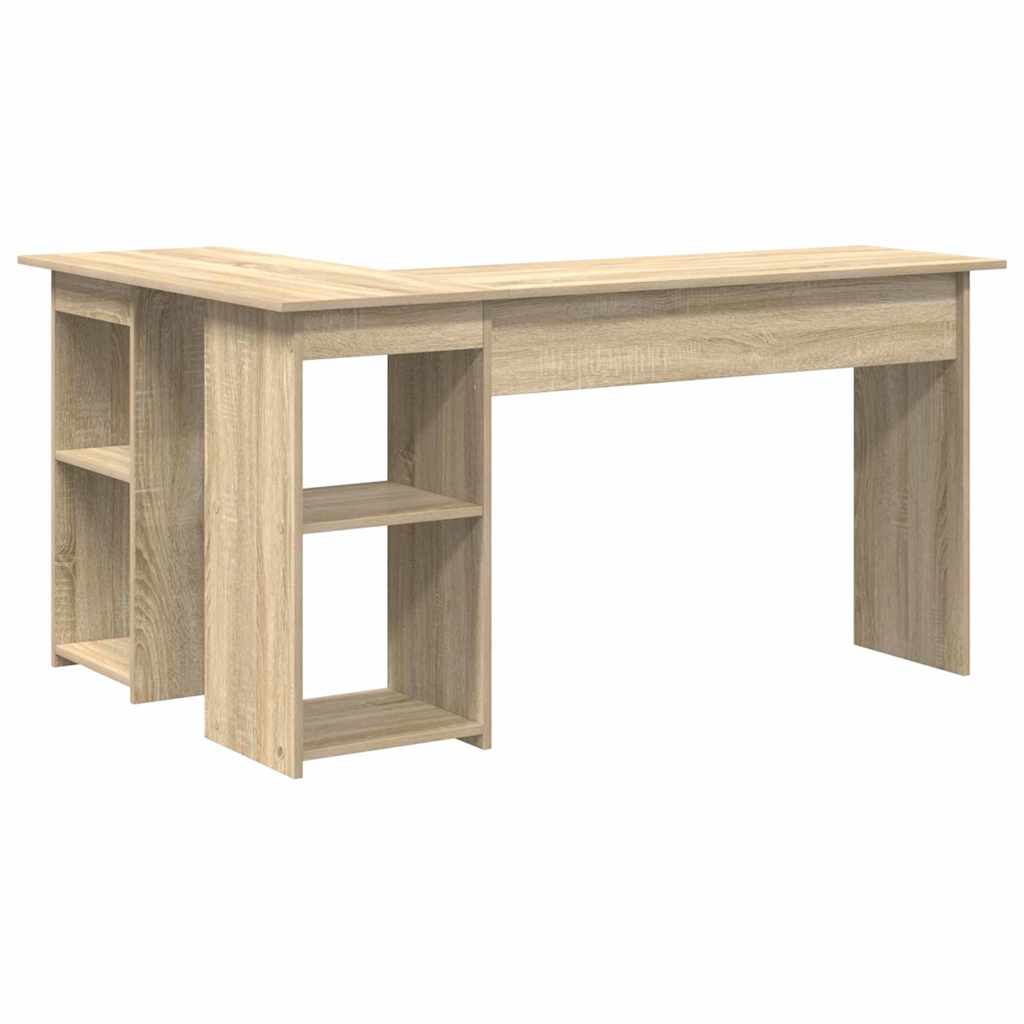 Bureau met plank Sonoma Eiken 142 x 102 x 73 cm Bewerkt hout is nu te koop bij PeponiXL, paradijselijk wonen!