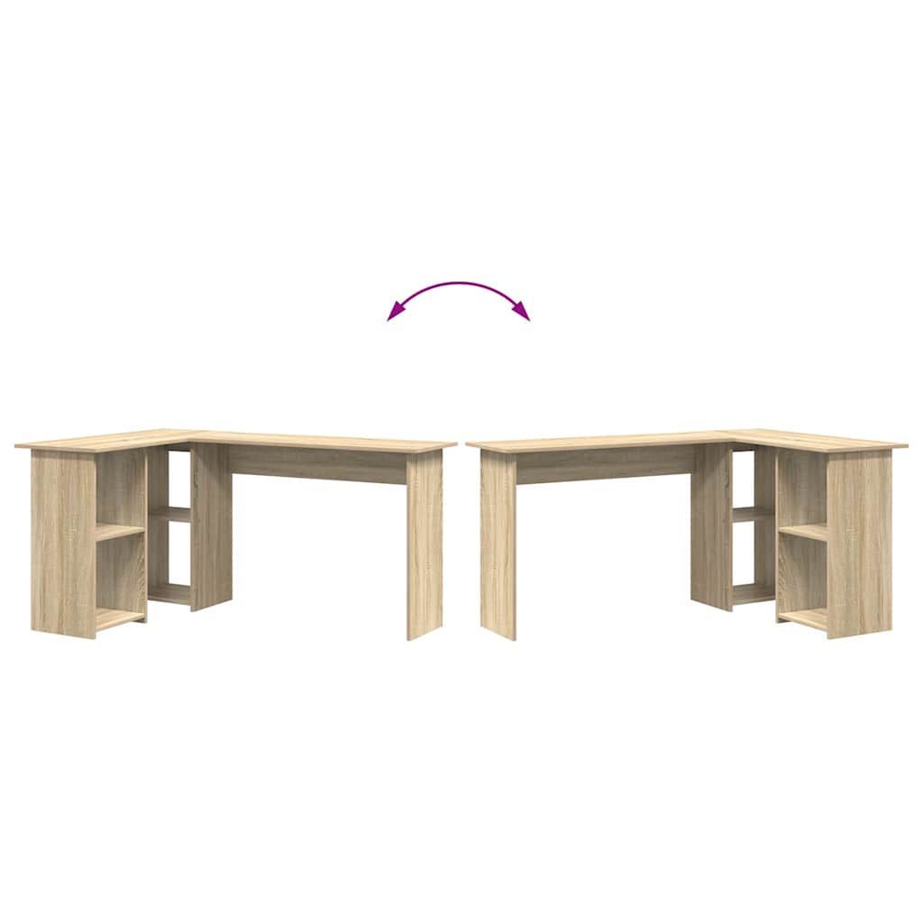 Bureau met plank Sonoma Eiken 142 x 102 x 73 cm Bewerkt hout is nu te koop bij PeponiXL, paradijselijk wonen!