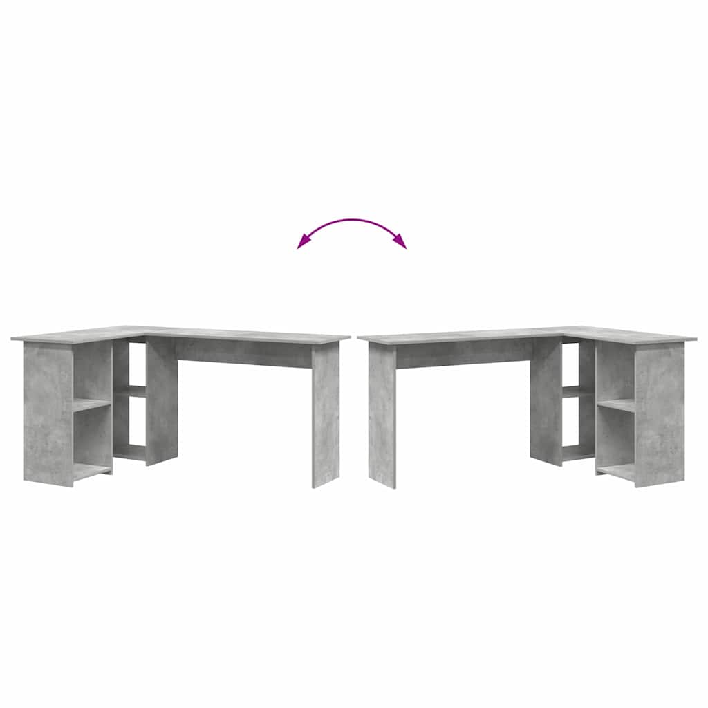 Bureau met plank Beton Grijs 142 x 102 x 73 cm Bewerkt hout is nu te koop bij PeponiXL, paradijselijk wonen!