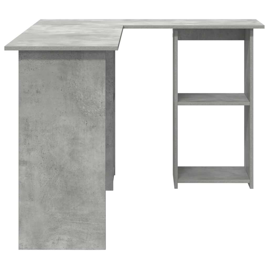 Bureau met plank Beton Grijs 142 x 102 x 73 cm Bewerkt hout is nu te koop bij PeponiXL, paradijselijk wonen!