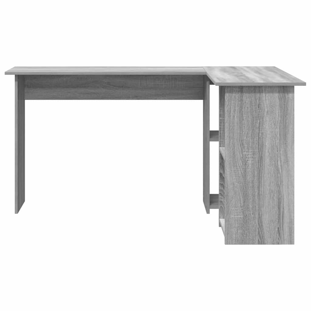 Bureau met plank Grijs Sonoma 142 x 102 x 73 cm Bewerkt hout is nu te koop bij PeponiXL, paradijselijk wonen!
