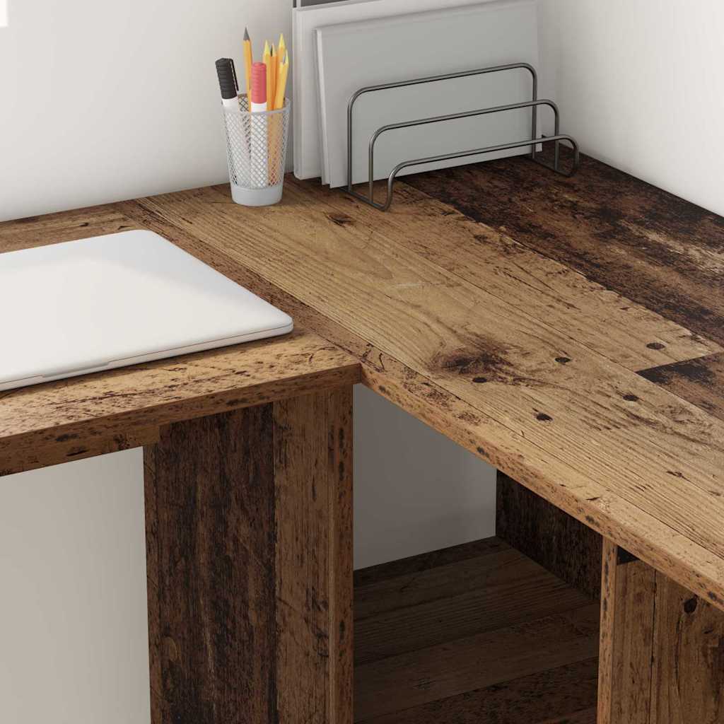 Bureau met plank Oud Hout 142 x 102 x 73 cm Bewerkt hout is nu te koop bij PeponiXL, paradijselijk wonen!