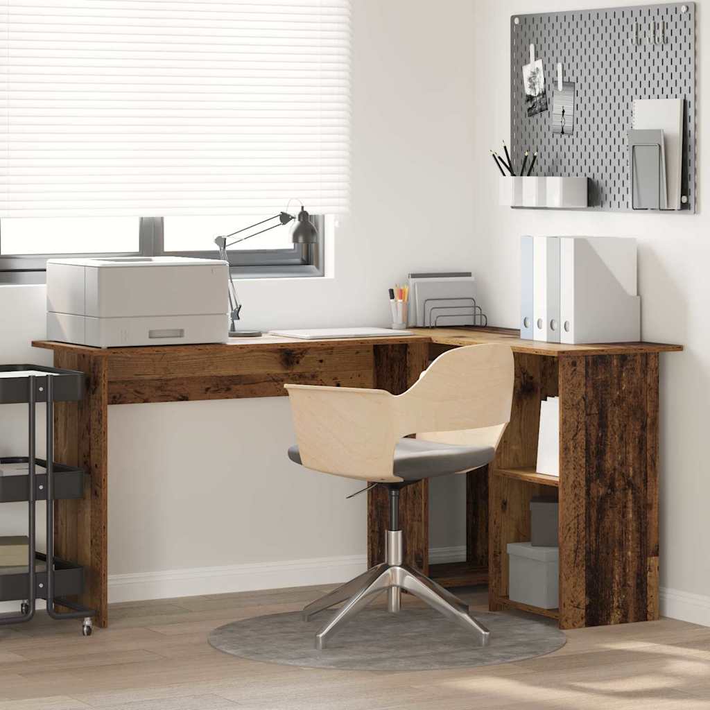 Bureau met plank Oud Hout 142 x 102 x 73 cm Bewerkt hout is nu te koop bij PeponiXL, paradijselijk wonen!
