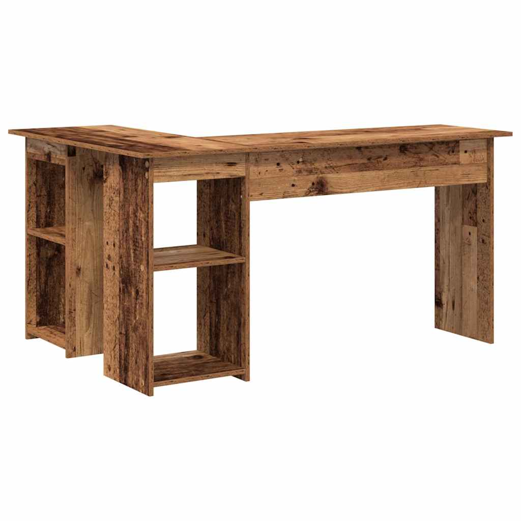 Bureau met plank Oud Hout 142 x 102 x 73 cm Bewerkt hout is nu te koop bij PeponiXL, paradijselijk wonen!