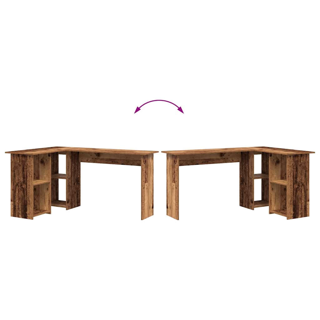 Bureau met plank Oud Hout 142 x 102 x 73 cm Bewerkt hout is nu te koop bij PeponiXL, paradijselijk wonen!