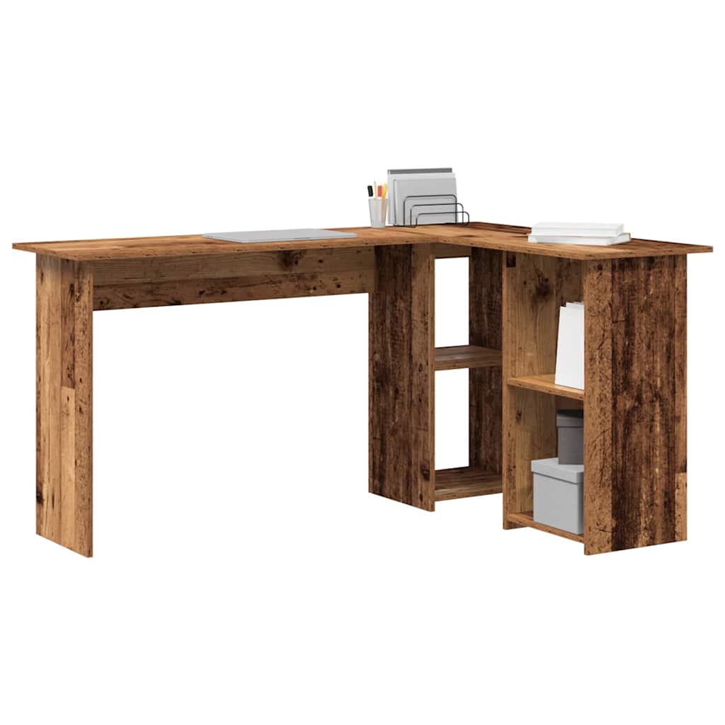 Bureau met plank Oud Hout 142 x 102 x 73 cm Bewerkt hout is nu te koop bij PeponiXL, paradijselijk wonen!