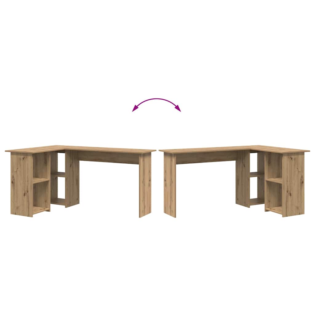 Bureau met plank Artisan Eiken 142 x 102 x 73 cm Bewerkt hout is nu te koop bij PeponiXL, paradijselijk wonen!