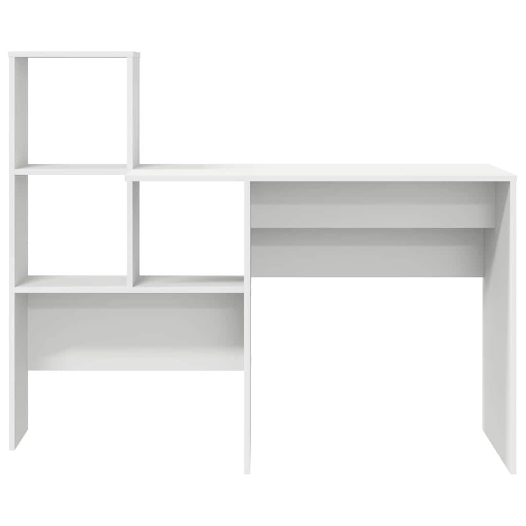 Bureau met plank Wit 131,5 x 50 x 106,5 cm Bewerkt hout is nu te koop bij PeponiXL, paradijselijk wonen!