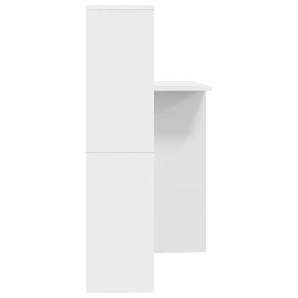 Bureau met plank Wit 131,5 x 50 x 106,5 cm Bewerkt hout is nu te koop bij PeponiXL, paradijselijk wonen!
