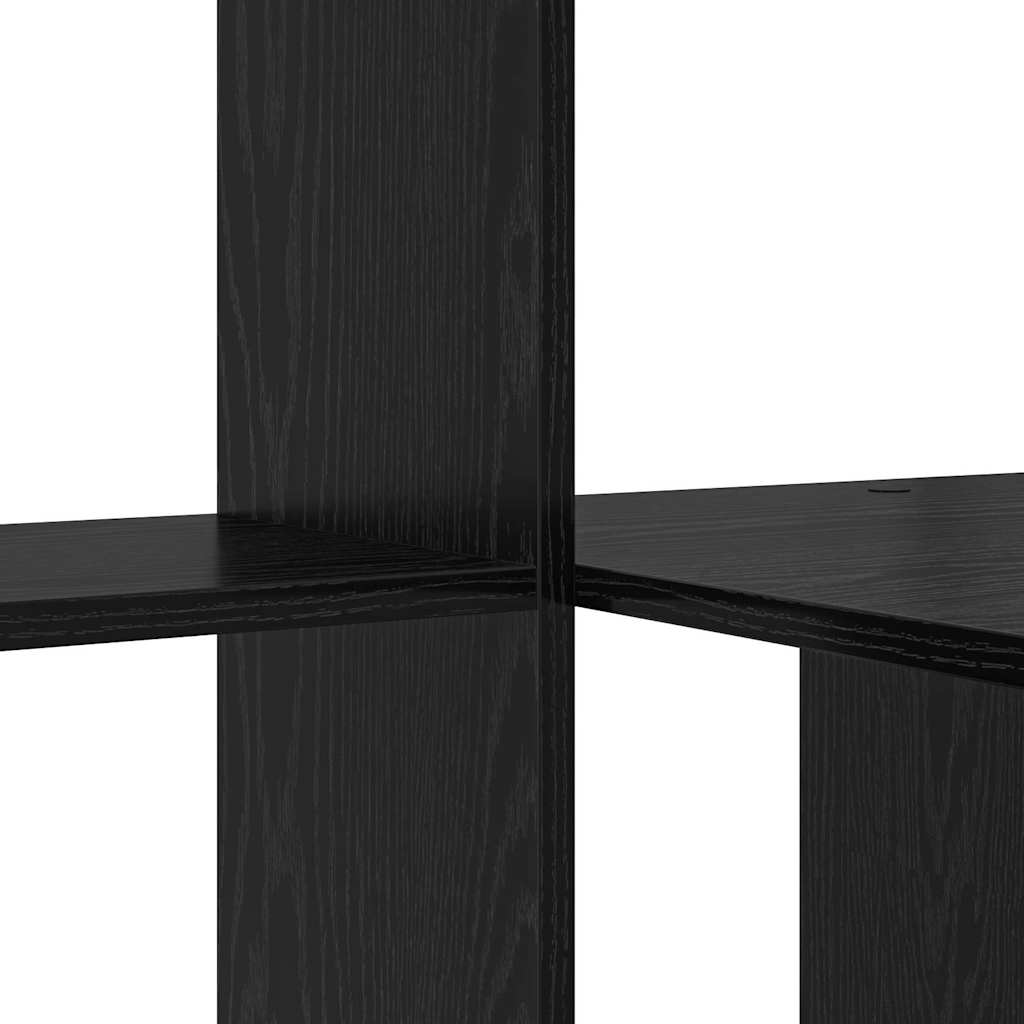 Bureau met plank Zwart Eiken 131,5 x 50 x 106,5 cm Bewerkt hout is nu te koop bij PeponiXL, paradijselijk wonen!