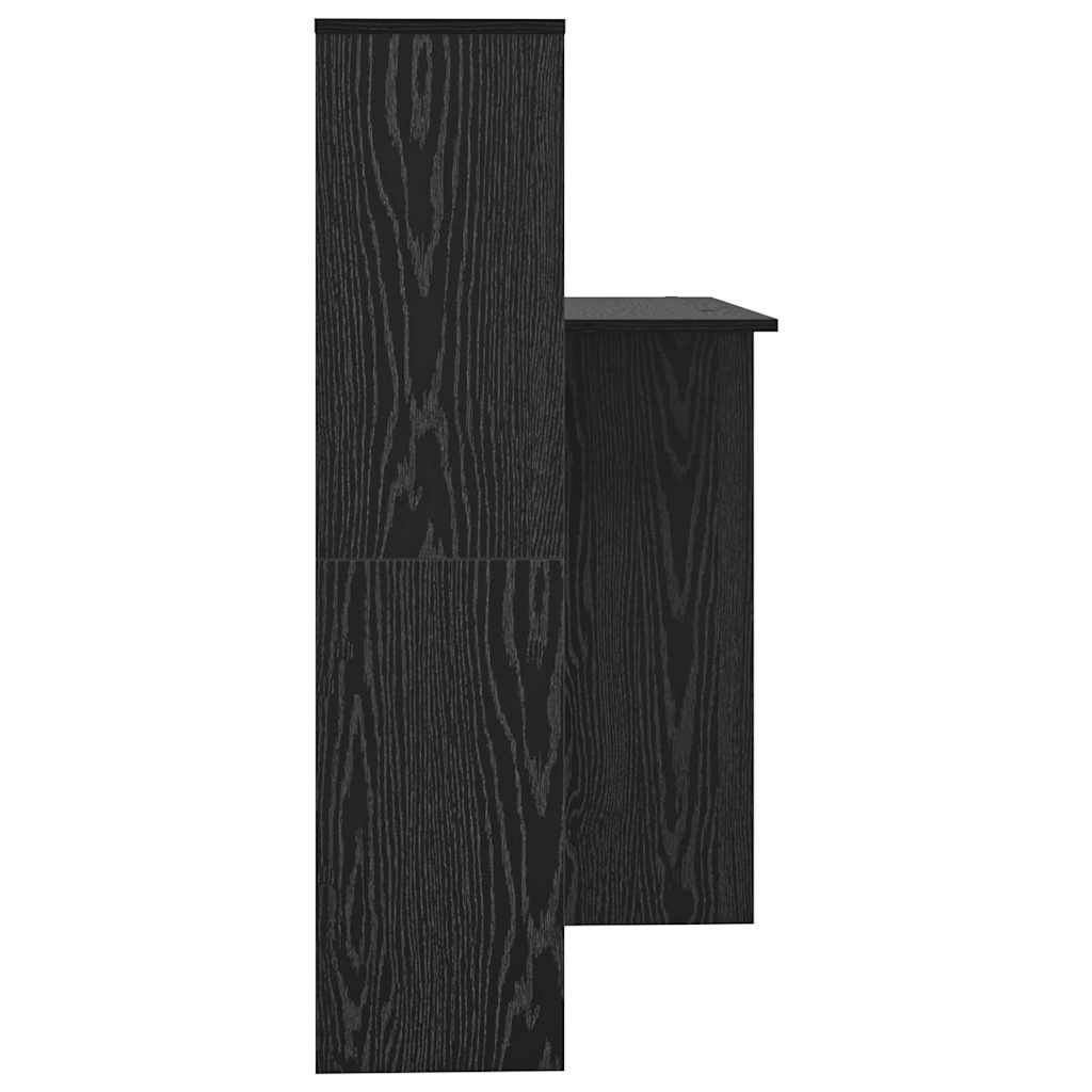 Bureau met plank Zwart Eiken 131,5 x 50 x 106,5 cm Bewerkt hout is nu te koop bij PeponiXL, paradijselijk wonen!