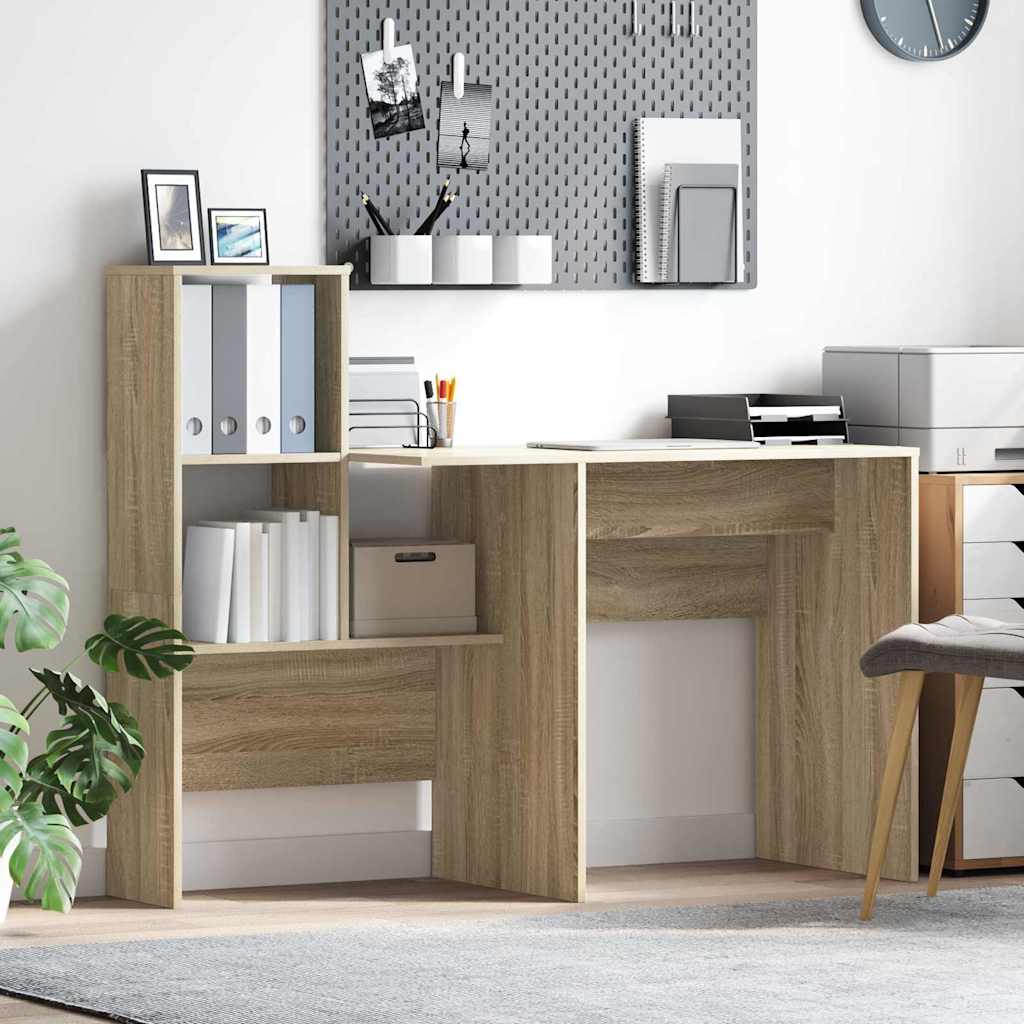 Bureau Sonoma Eiken 131,5 x 50 x 106,5 cm Bewerkt hout is nu te koop bij PeponiXL, paradijselijk wonen!