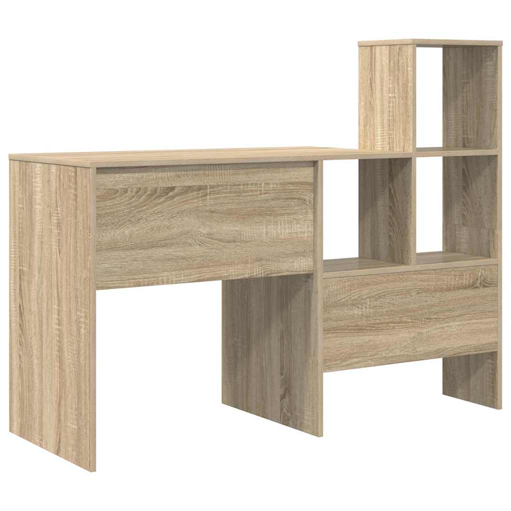 Bureau Sonoma Eiken 131,5 x 50 x 106,5 cm Bewerkt hout is nu te koop bij PeponiXL, paradijselijk wonen!