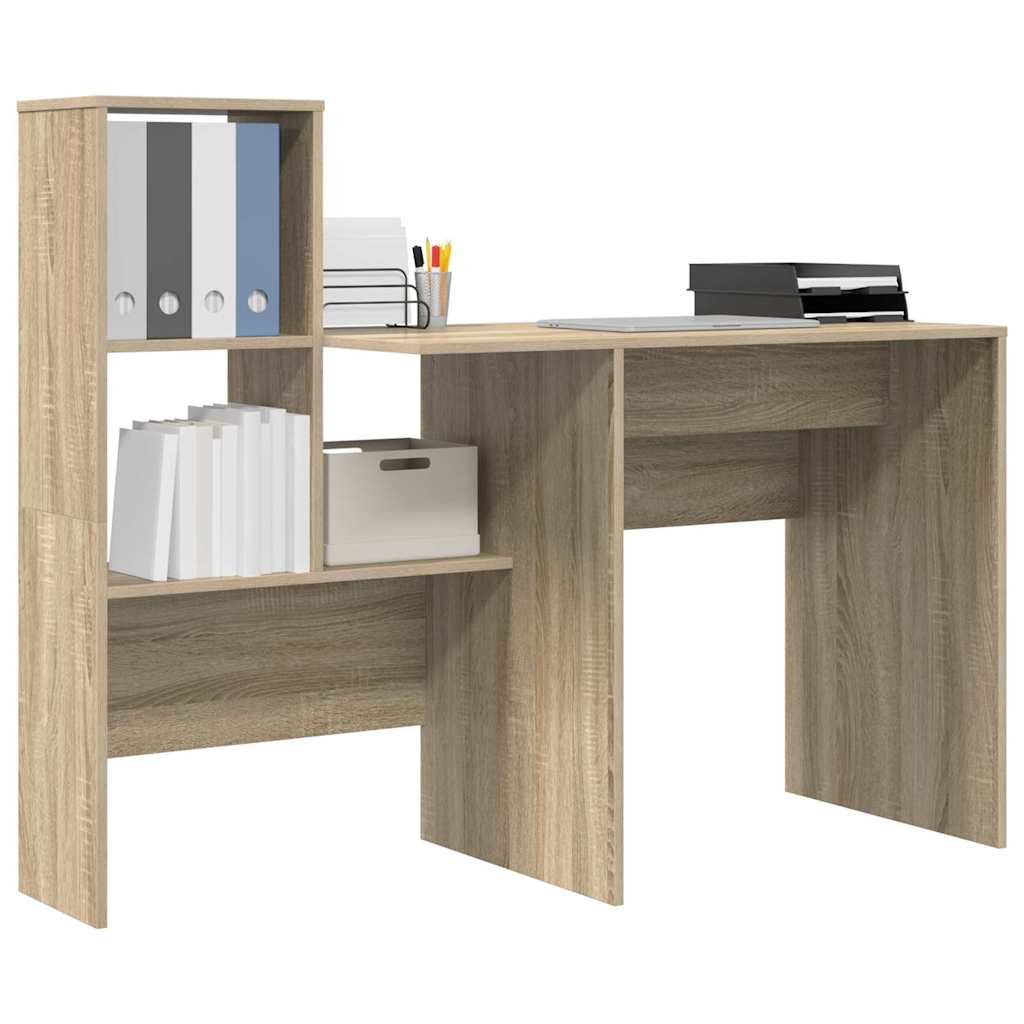 Bureau Sonoma Eiken 131,5 x 50 x 106,5 cm Bewerkt hout is nu te koop bij PeponiXL, paradijselijk wonen!