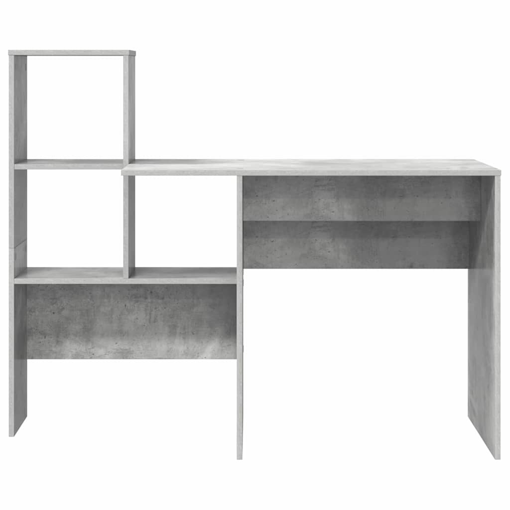 Bureau met plank Beton Grijs 131,5 x 50 x 106,5 cm Bewerkt hout is nu te koop bij PeponiXL, paradijselijk wonen!