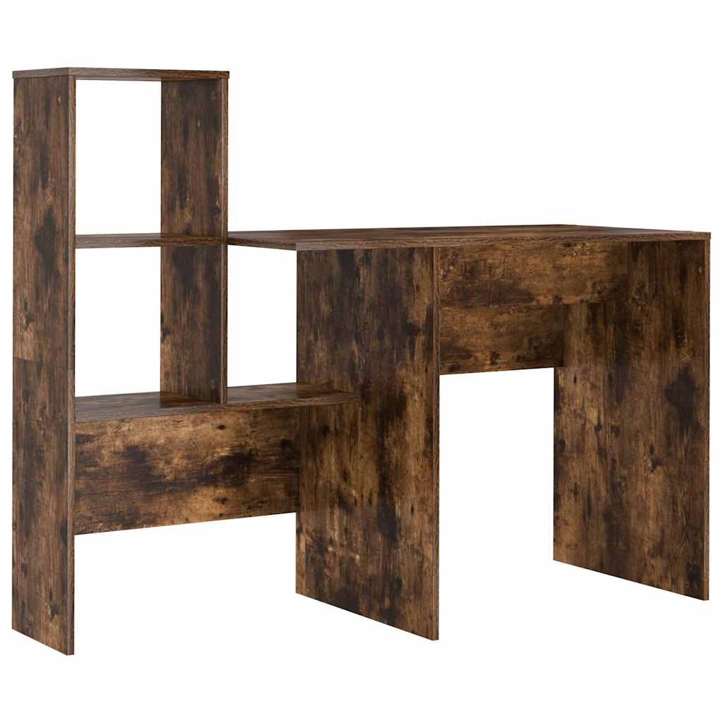 Bureau Gerookt eiken 131,5 x 50 x 106,5 cm Bewerkt hout is nu te koop bij PeponiXL, paradijselijk wonen!