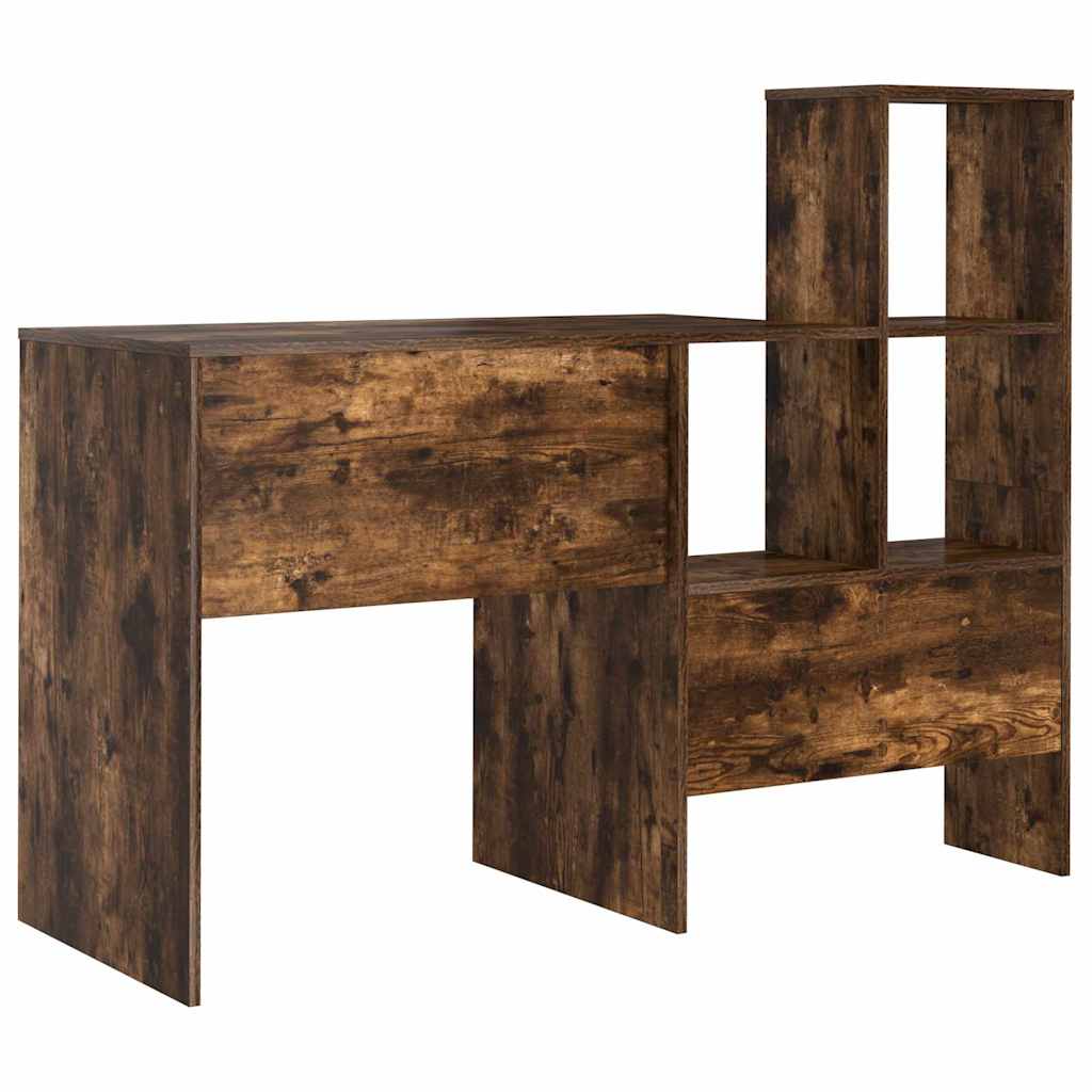 Bureau Gerookt eiken 131,5 x 50 x 106,5 cm Bewerkt hout is nu te koop bij PeponiXL, paradijselijk wonen!