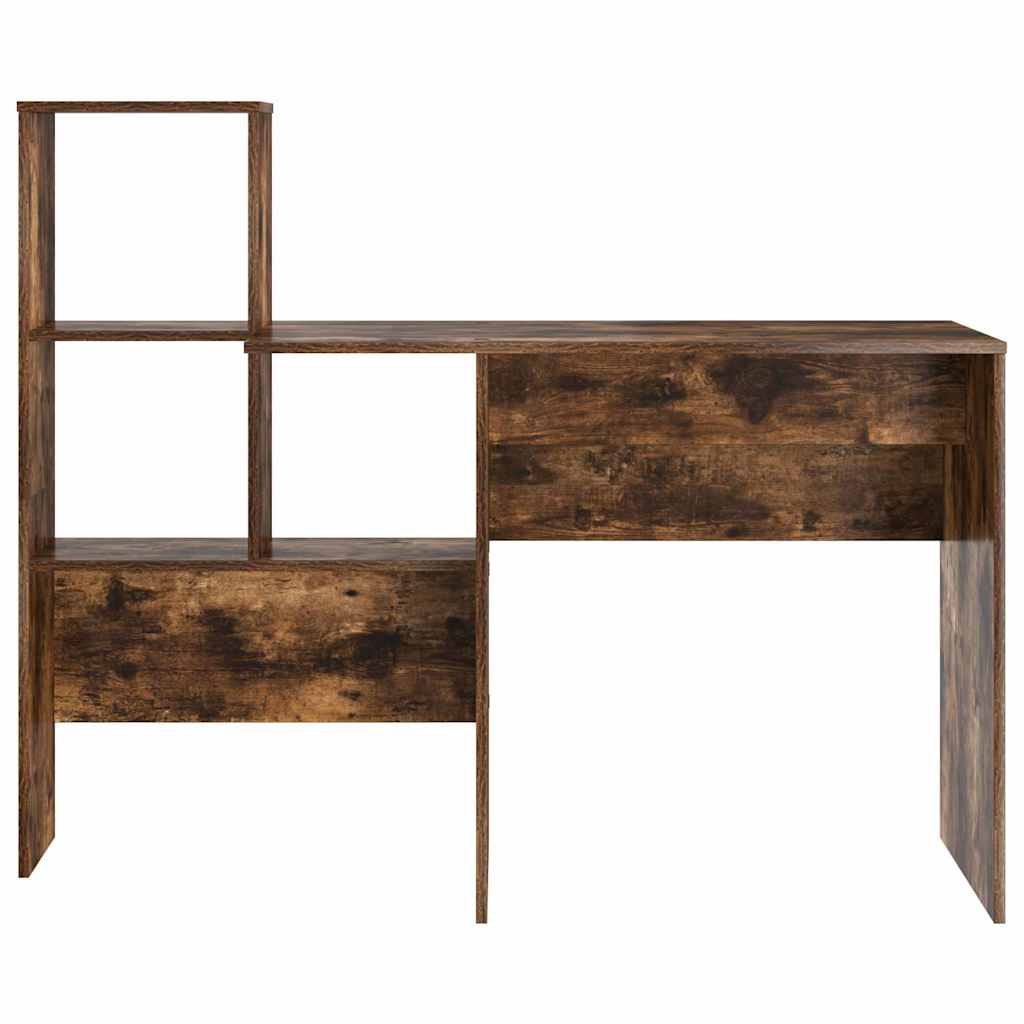 Bureau Gerookt eiken 131,5 x 50 x 106,5 cm Bewerkt hout is nu te koop bij PeponiXL, paradijselijk wonen!