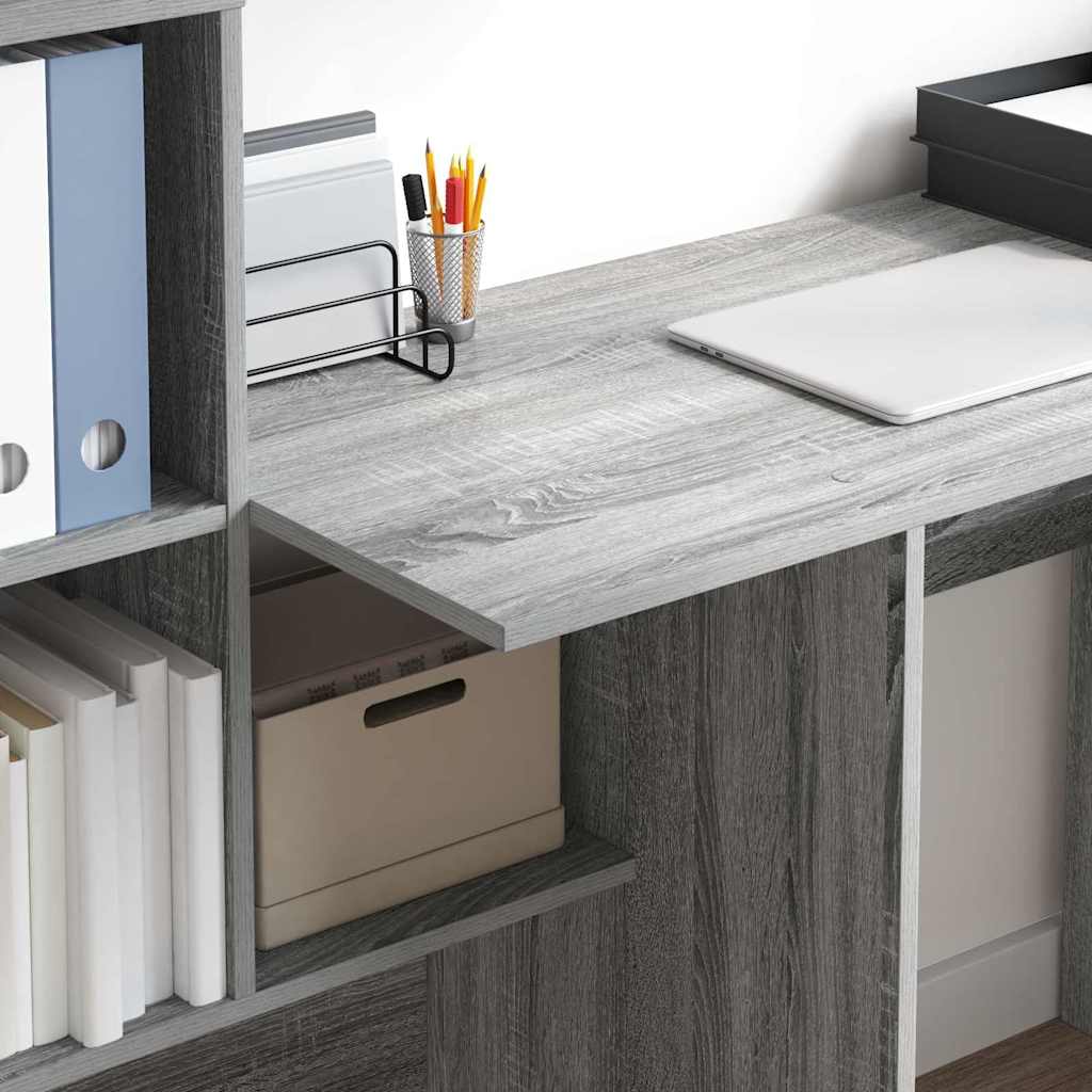 Bureau Grijs Sonoma 131,5 x 50 x 106,5 cm Bewerkt hout is nu te koop bij PeponiXL, paradijselijk wonen!