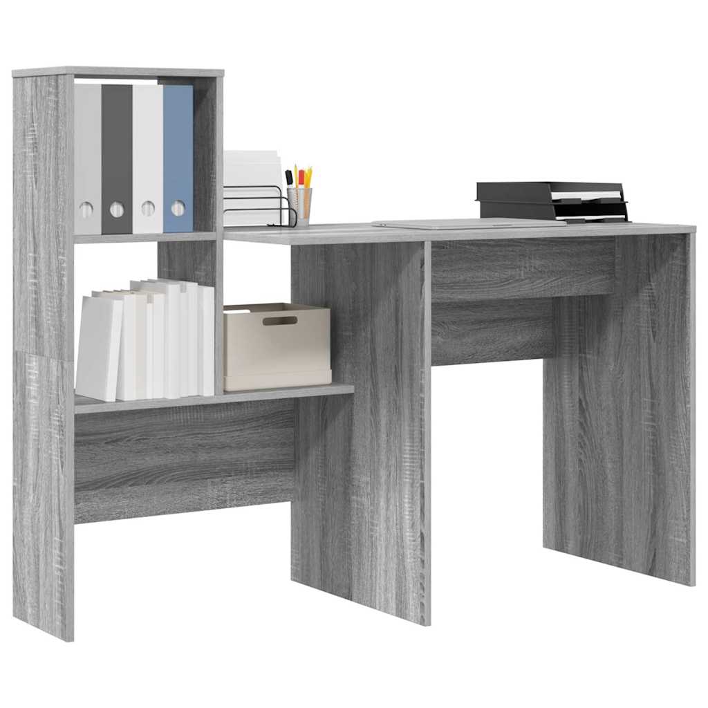 Bureau Grijs Sonoma 131,5 x 50 x 106,5 cm Bewerkt hout is nu te koop bij PeponiXL, paradijselijk wonen!
