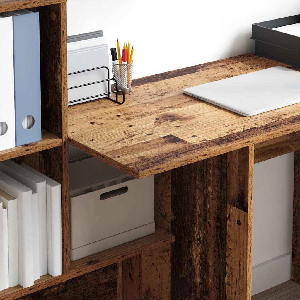 Bureau met plank Oud Hout 131,5 x 50 x 106,5 cm Bewerkt hout is nu te koop bij PeponiXL, paradijselijk wonen!
