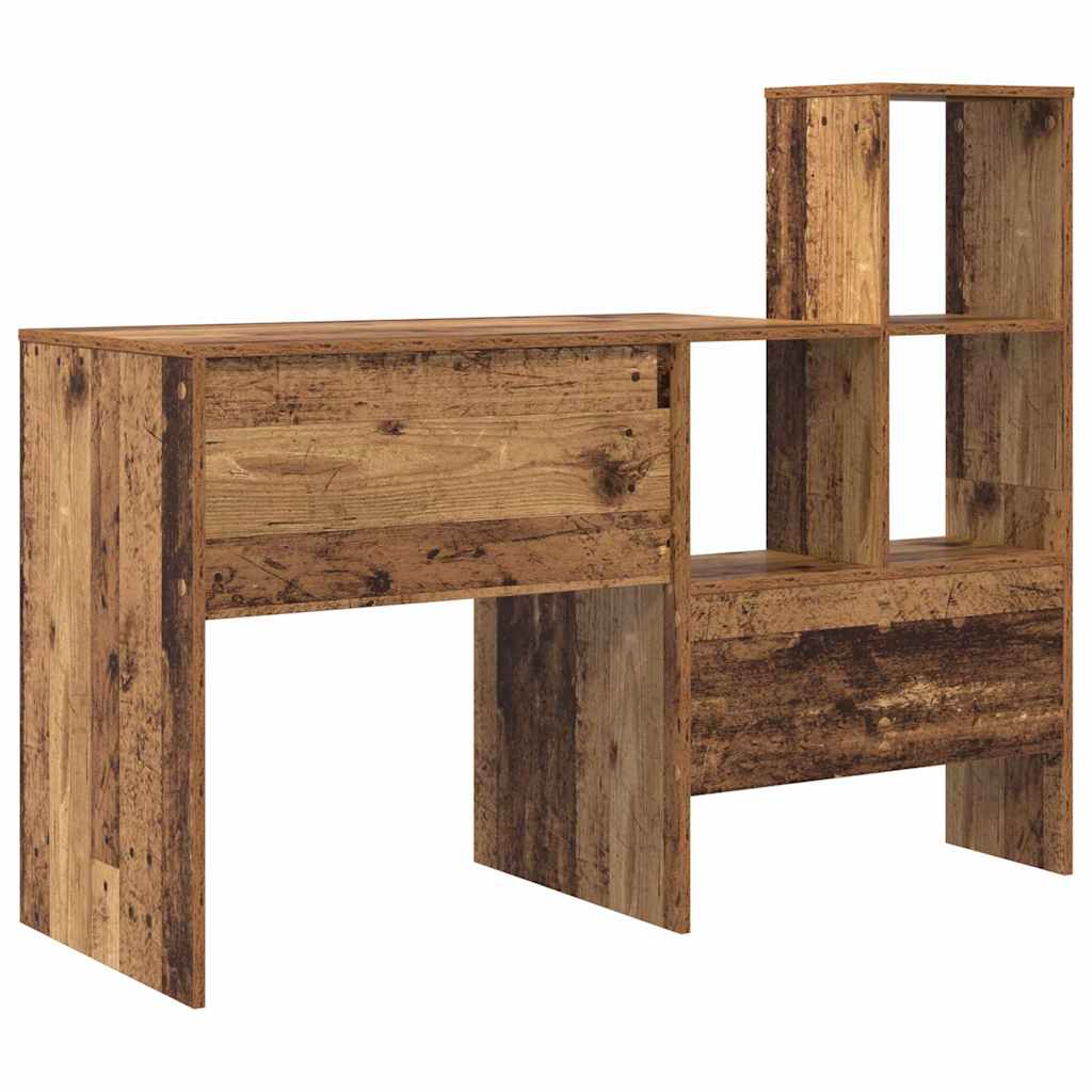 Bureau met plank Oud Hout 131,5 x 50 x 106,5 cm Bewerkt hout is nu te koop bij PeponiXL, paradijselijk wonen!