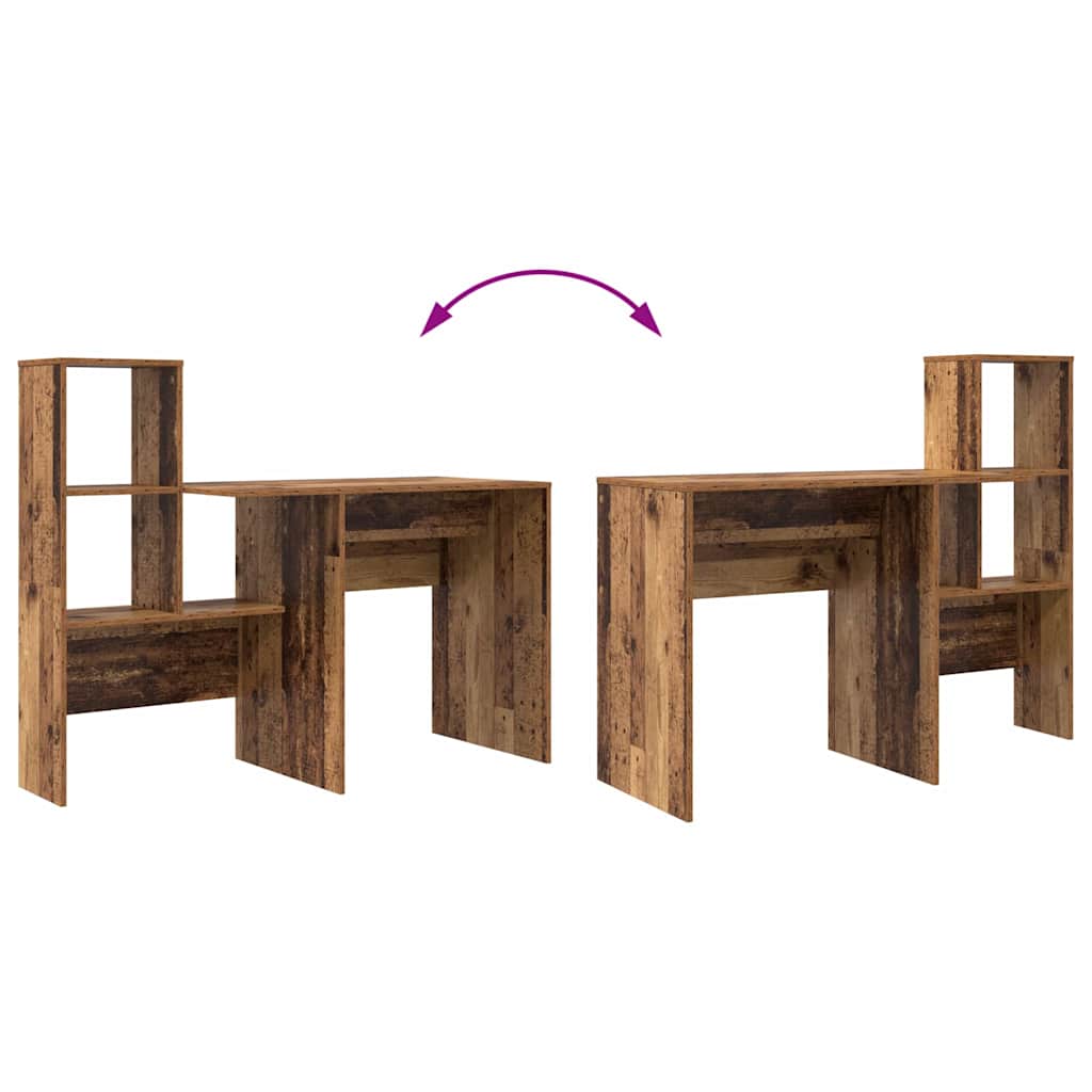 Bureau met plank Oud Hout 131,5 x 50 x 106,5 cm Bewerkt hout is nu te koop bij PeponiXL, paradijselijk wonen!
