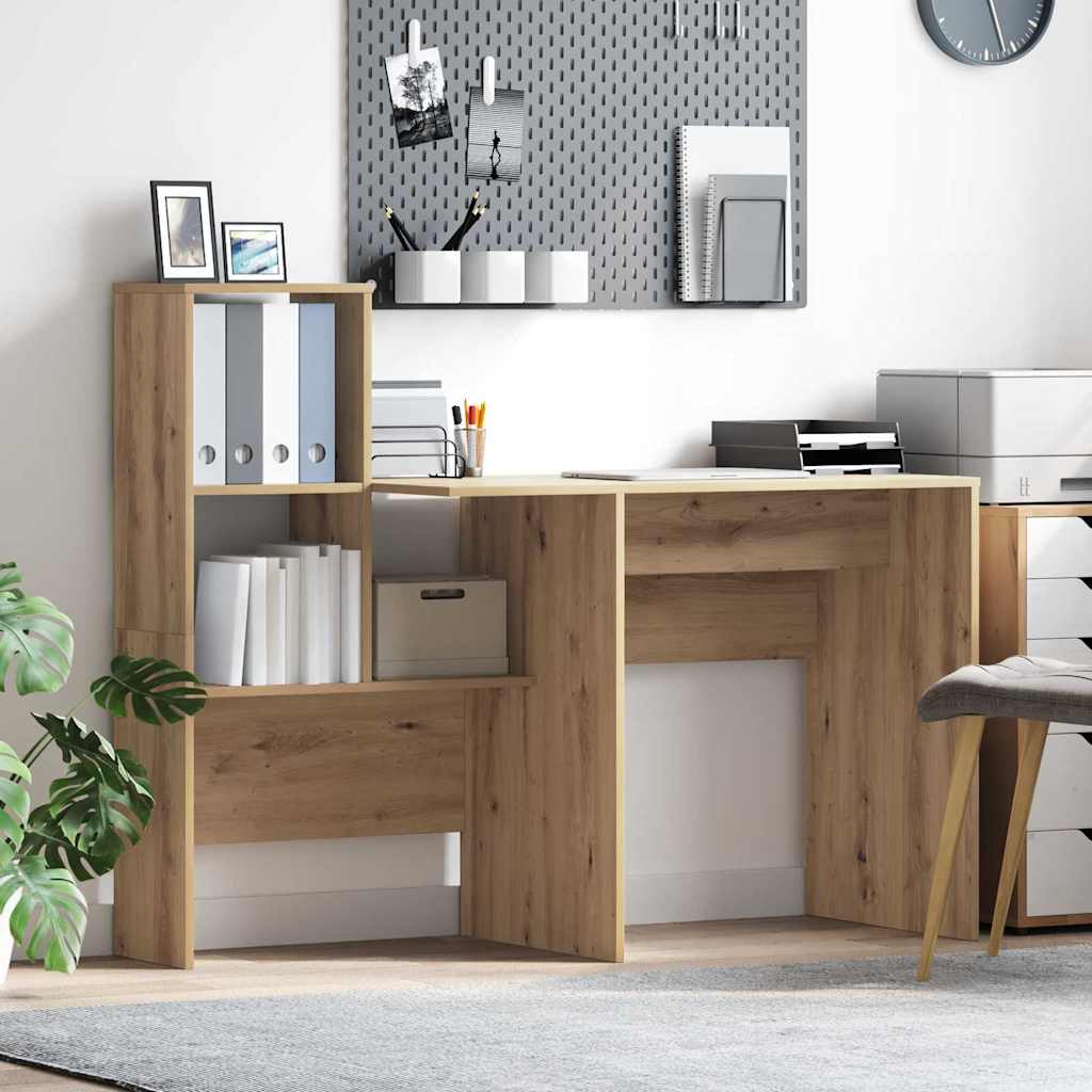 Bureau Artisan Eiken 131,5 x 50 x 106,5 cm Bewerkt hout is nu te koop bij PeponiXL, paradijselijk wonen!