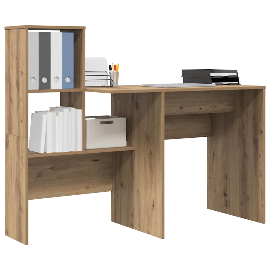 Bureau Artisan Eiken 131,5 x 50 x 106,5 cm Bewerkt hout is nu te koop bij PeponiXL, paradijselijk wonen!