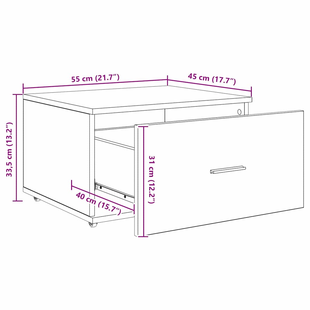 Ladenkast met wiel Beton Grijs 55 x 45 x 31 cm is nu te koop bij PeponiXL, paradijselijk wonen!