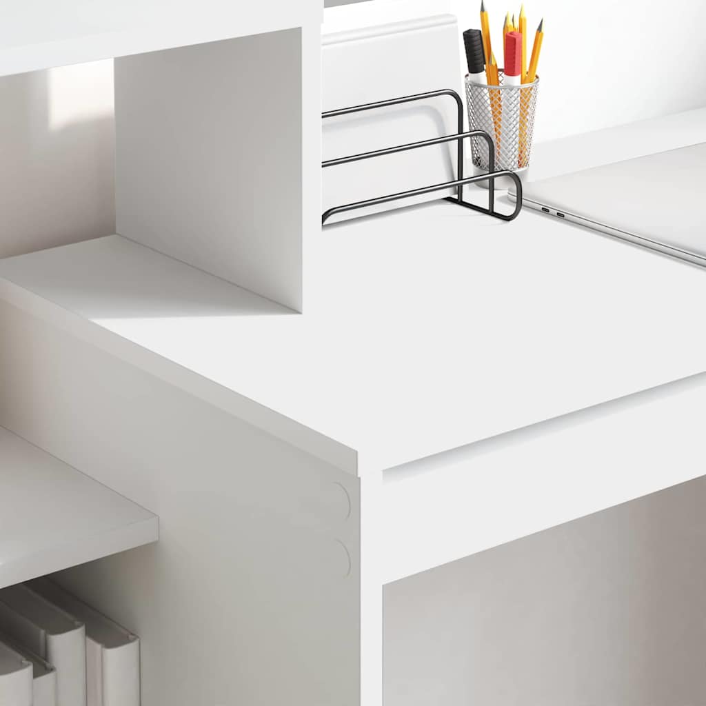 Bureau met plank met opslag Wit 100 x 40 x 90 cm Bewerkt hout is nu te koop bij PeponiXL, paradijselijk wonen!