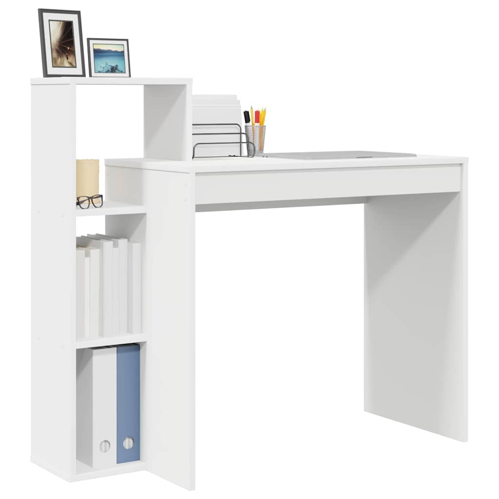 Bureau met plank met opslag Wit 100 x 40 x 90 cm Bewerkt hout is nu te koop bij PeponiXL, paradijselijk wonen!