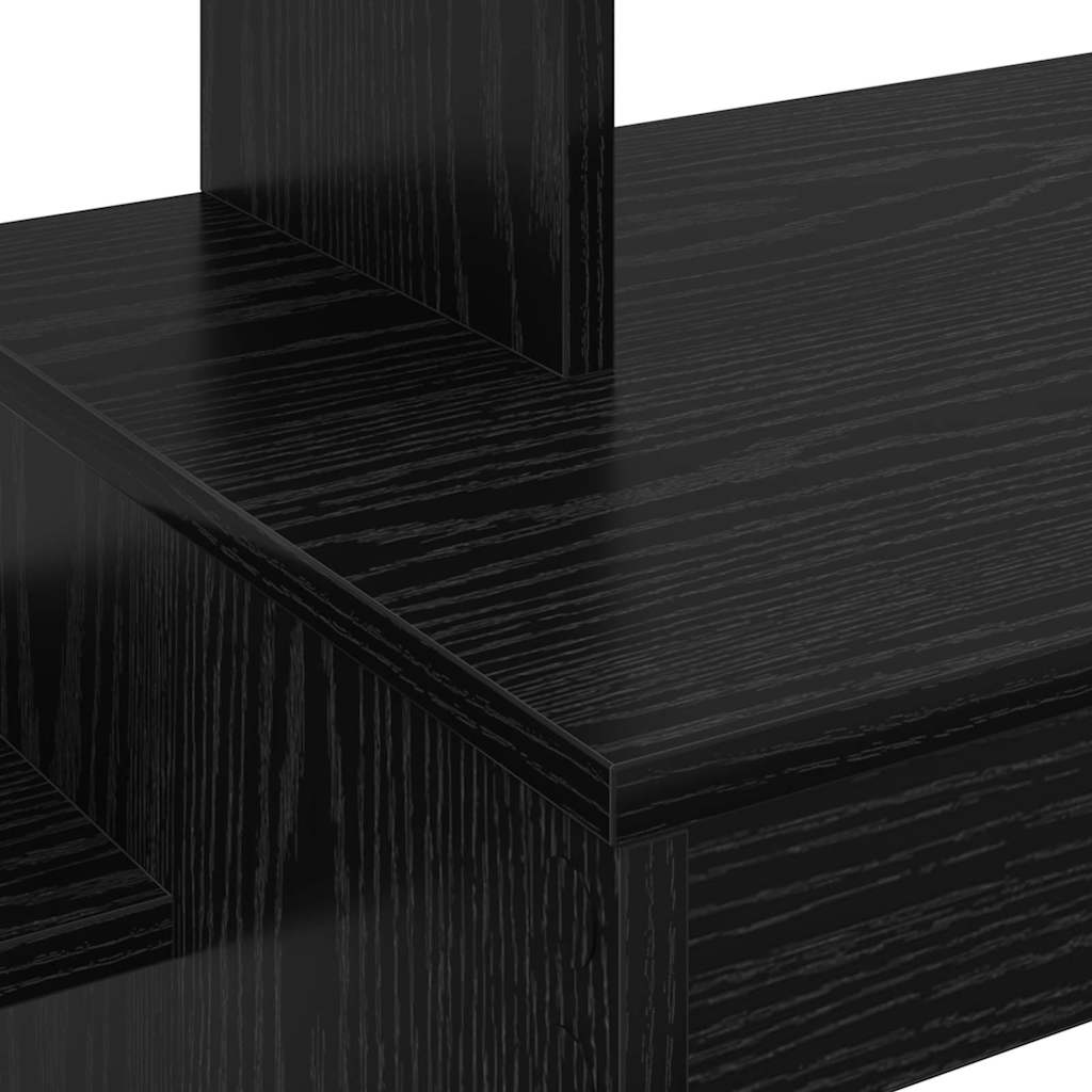 Bureau met plank Zwart Eiken 100 x 40 x 90 cm Bewerkt hout is nu te koop bij PeponiXL, paradijselijk wonen!