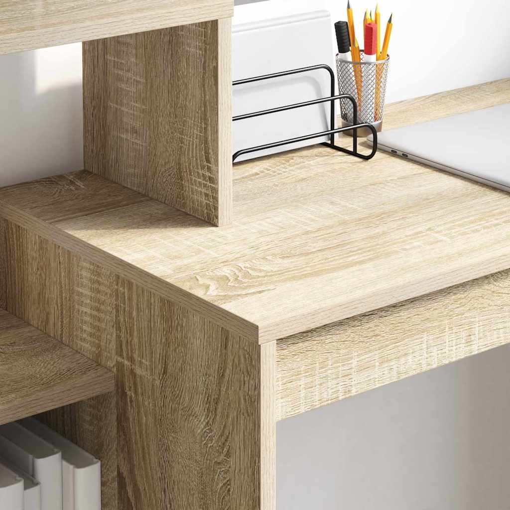 Bureau met plank Sonoma Eiken 100 x 40 x 90 cm Bewerkt hout is nu te koop bij PeponiXL, paradijselijk wonen!