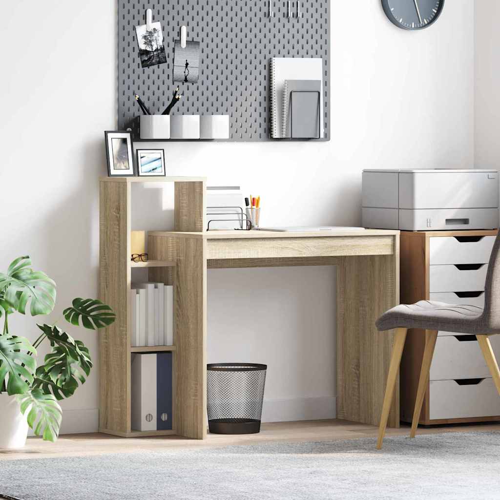 Bureau met plank Sonoma Eiken 100 x 40 x 90 cm Bewerkt hout is nu te koop bij PeponiXL, paradijselijk wonen!