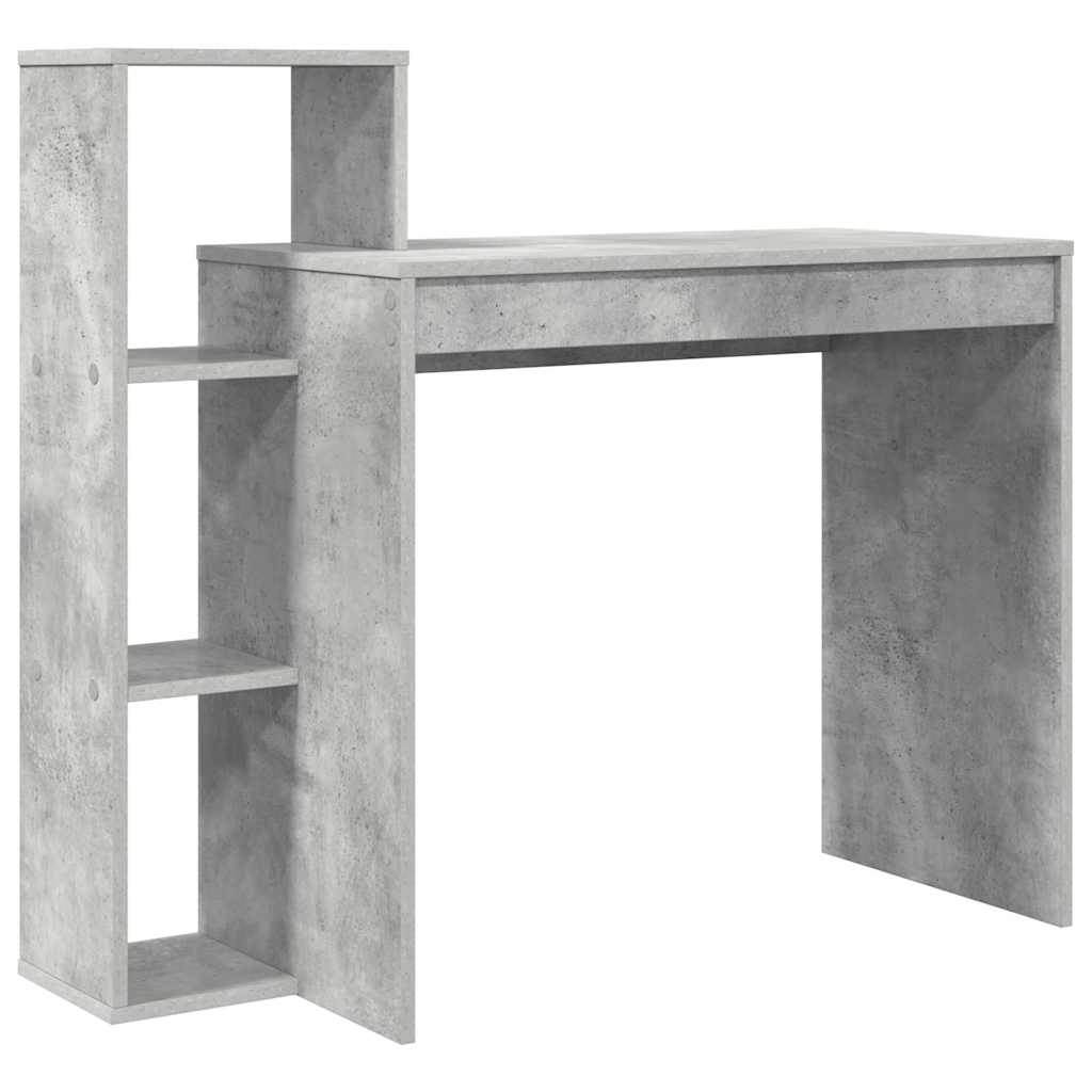 Bureau met plank Beton Grijs 100 x 40 x 90 cm Bewerkt hout is nu te koop bij PeponiXL, paradijselijk wonen!