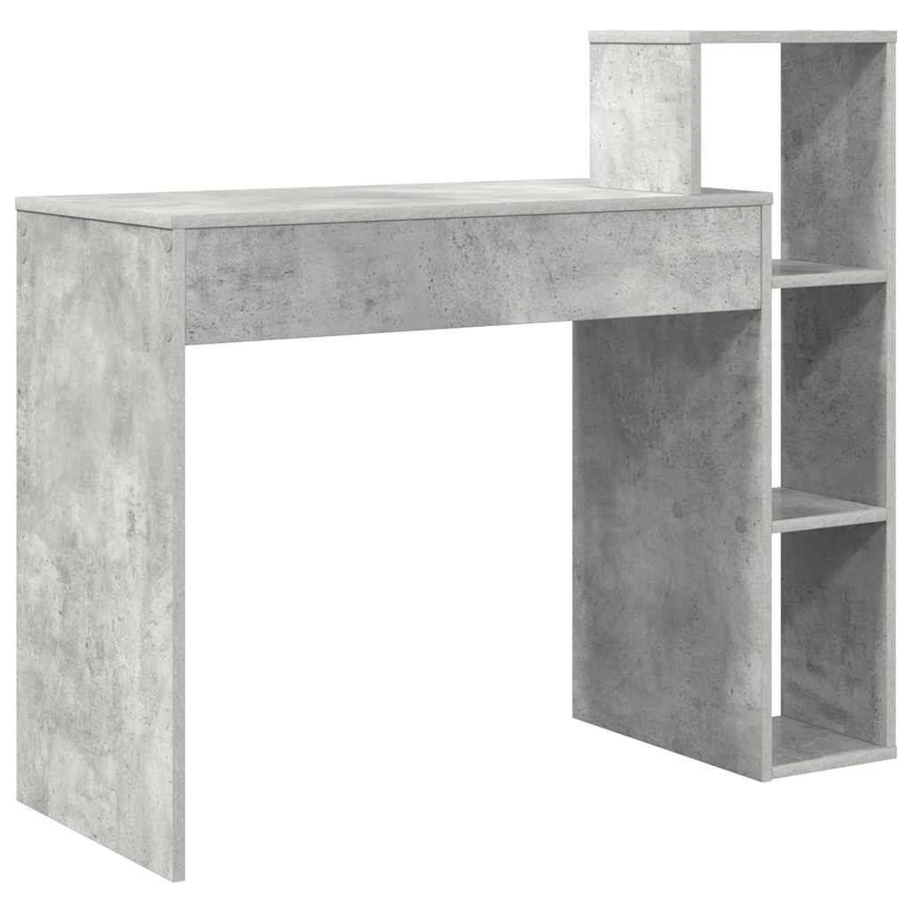 Bureau met plank Beton Grijs 100 x 40 x 90 cm Bewerkt hout is nu te koop bij PeponiXL, paradijselijk wonen!