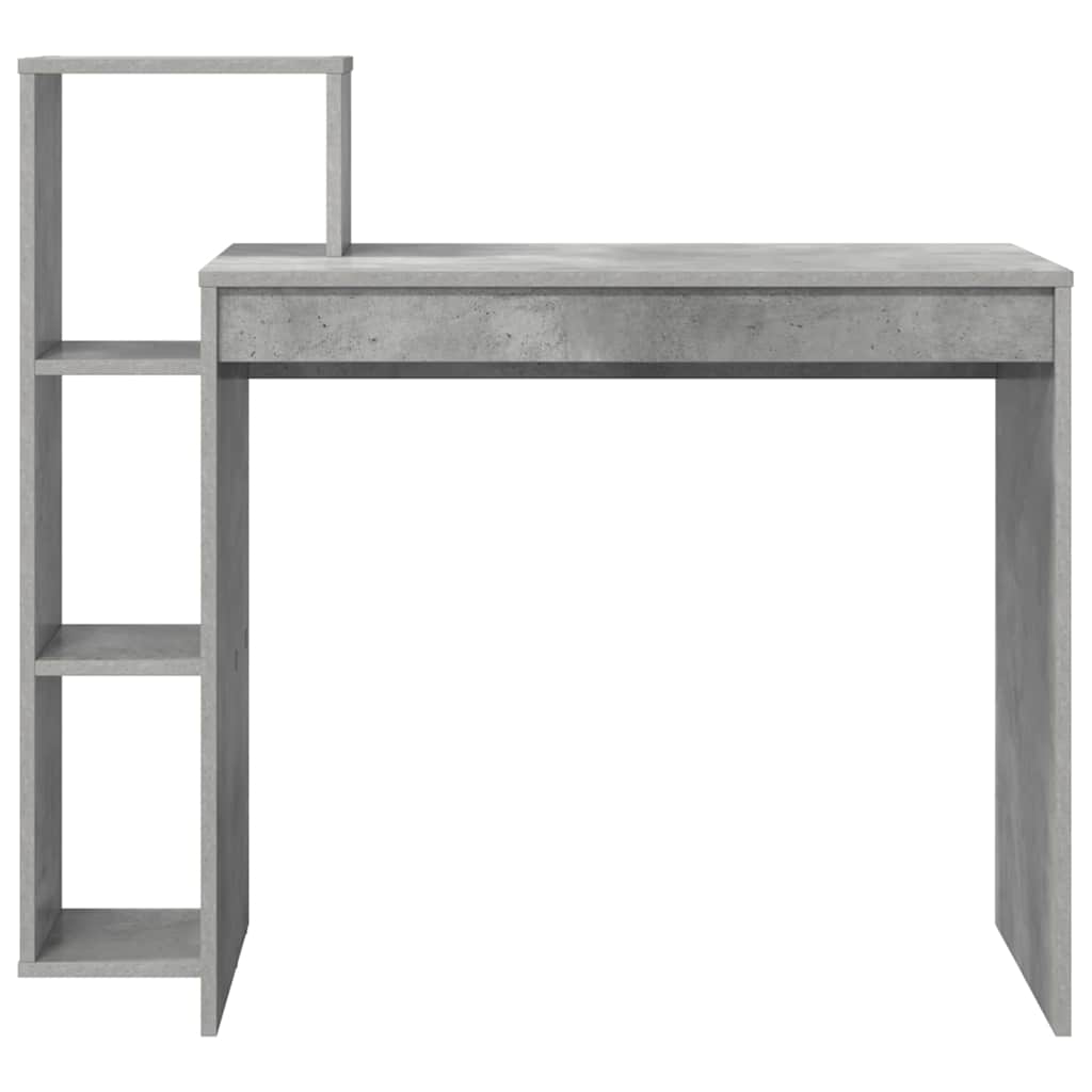 Bureau met plank Beton Grijs 100 x 40 x 90 cm Bewerkt hout is nu te koop bij PeponiXL, paradijselijk wonen!