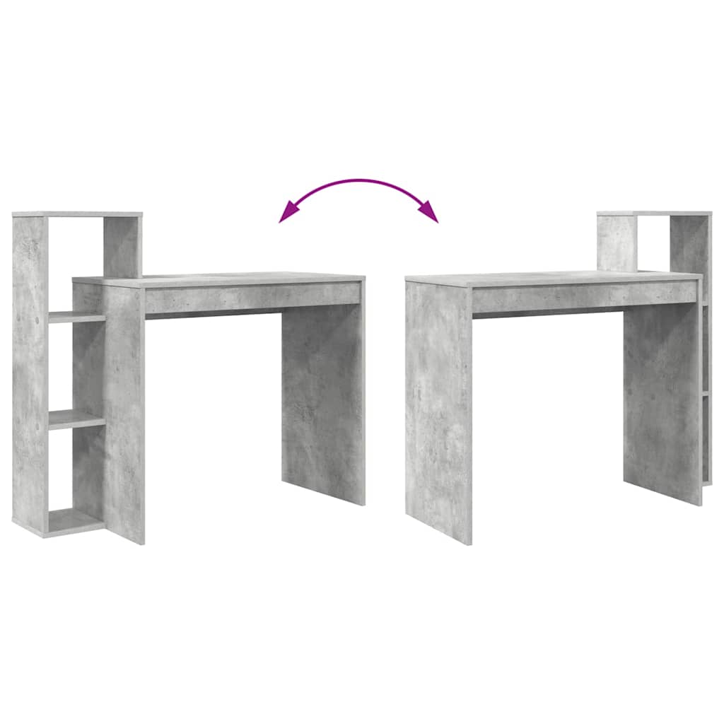 Bureau met plank Beton Grijs 100 x 40 x 90 cm Bewerkt hout is nu te koop bij PeponiXL, paradijselijk wonen!