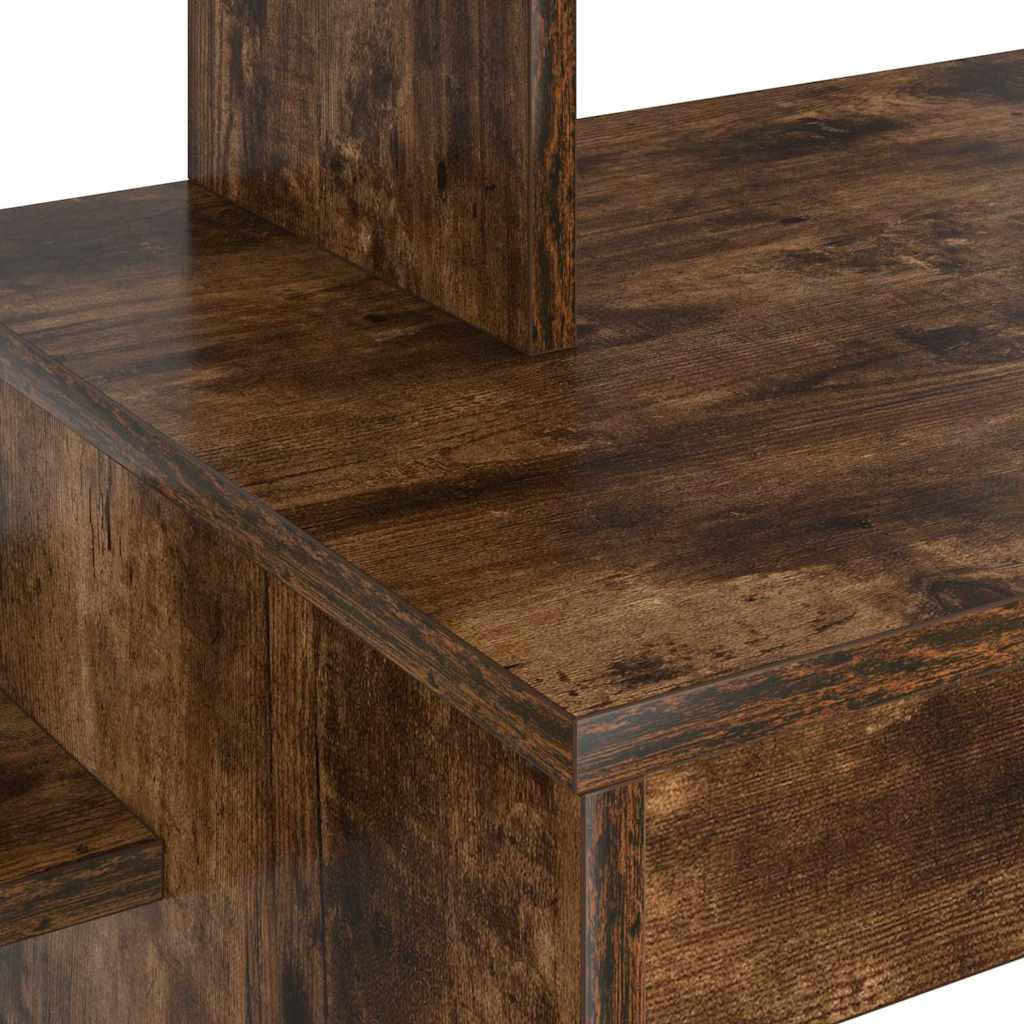 Bureau met plank Gerookt eiken 100 x 40 x 90 cm Bewerkt hout is nu te koop bij PeponiXL, paradijselijk wonen!