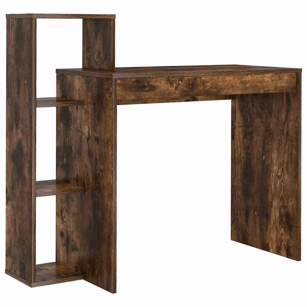Bureau met plank Gerookt eiken 100 x 40 x 90 cm Bewerkt hout is nu te koop bij PeponiXL, paradijselijk wonen!