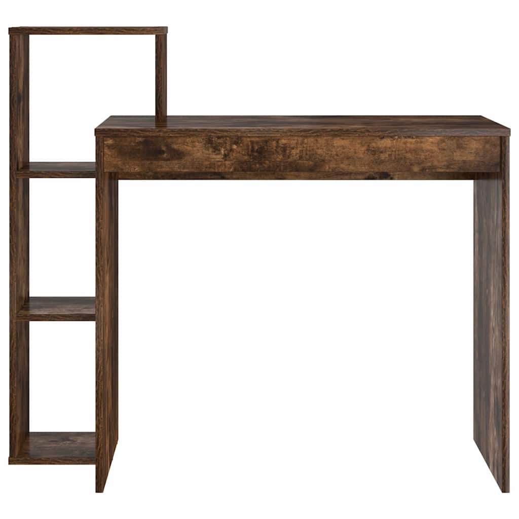Bureau met plank Gerookt eiken 100 x 40 x 90 cm Bewerkt hout is nu te koop bij PeponiXL, paradijselijk wonen!