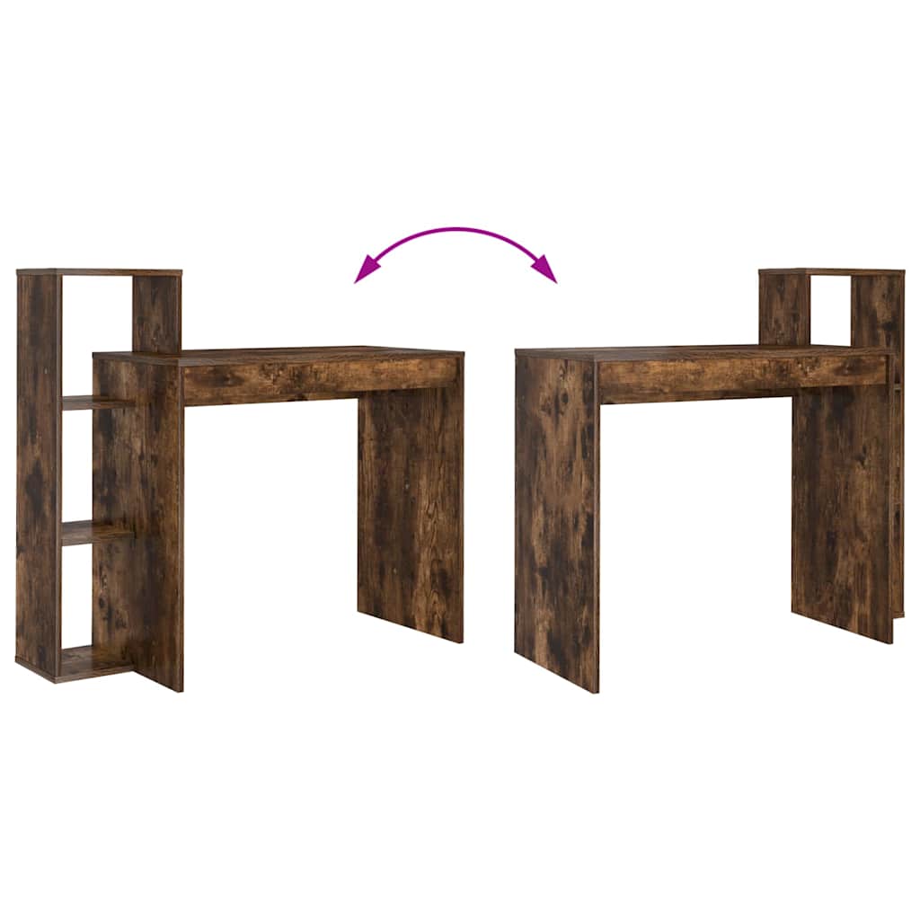 Bureau met plank Gerookt eiken 100 x 40 x 90 cm Bewerkt hout is nu te koop bij PeponiXL, paradijselijk wonen!