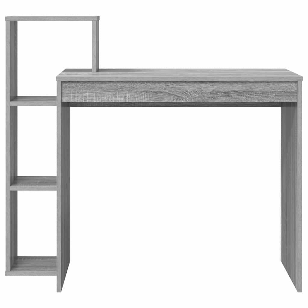 Bureau met plank Grijs Sonoma 100 x 40 x 90 cm Bewerkt hout is nu te koop bij PeponiXL, paradijselijk wonen!