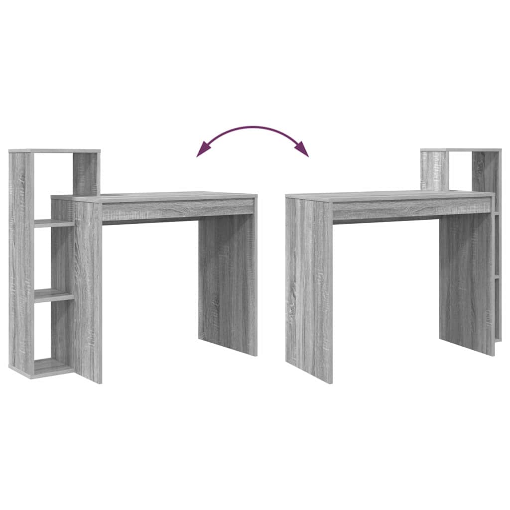 Bureau met plank Grijs Sonoma 100 x 40 x 90 cm Bewerkt hout is nu te koop bij PeponiXL, paradijselijk wonen!