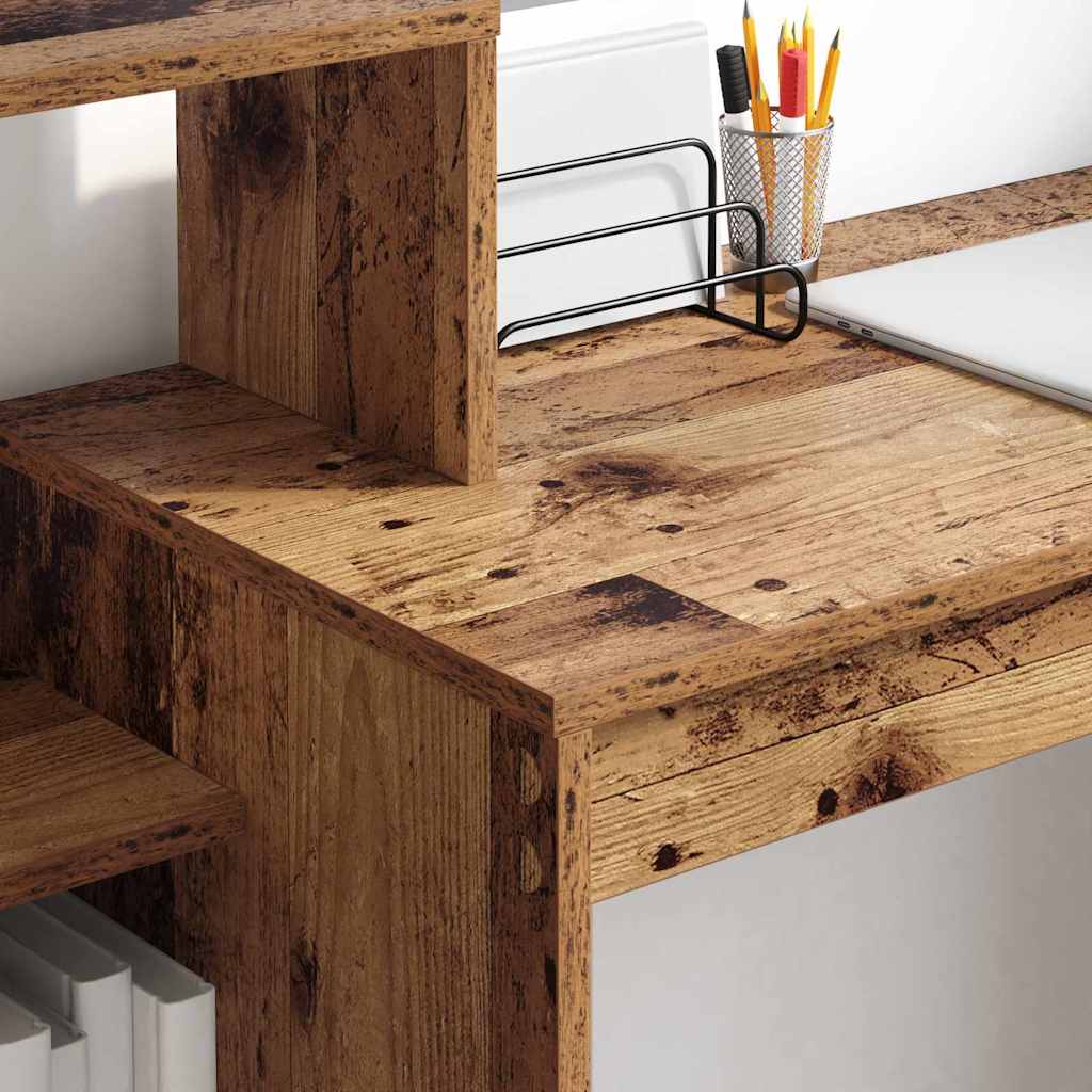 Bureau met plank Oud Hout 100 x 40 x 90 cm Bewerkt hout is nu te koop bij PeponiXL, paradijselijk wonen!