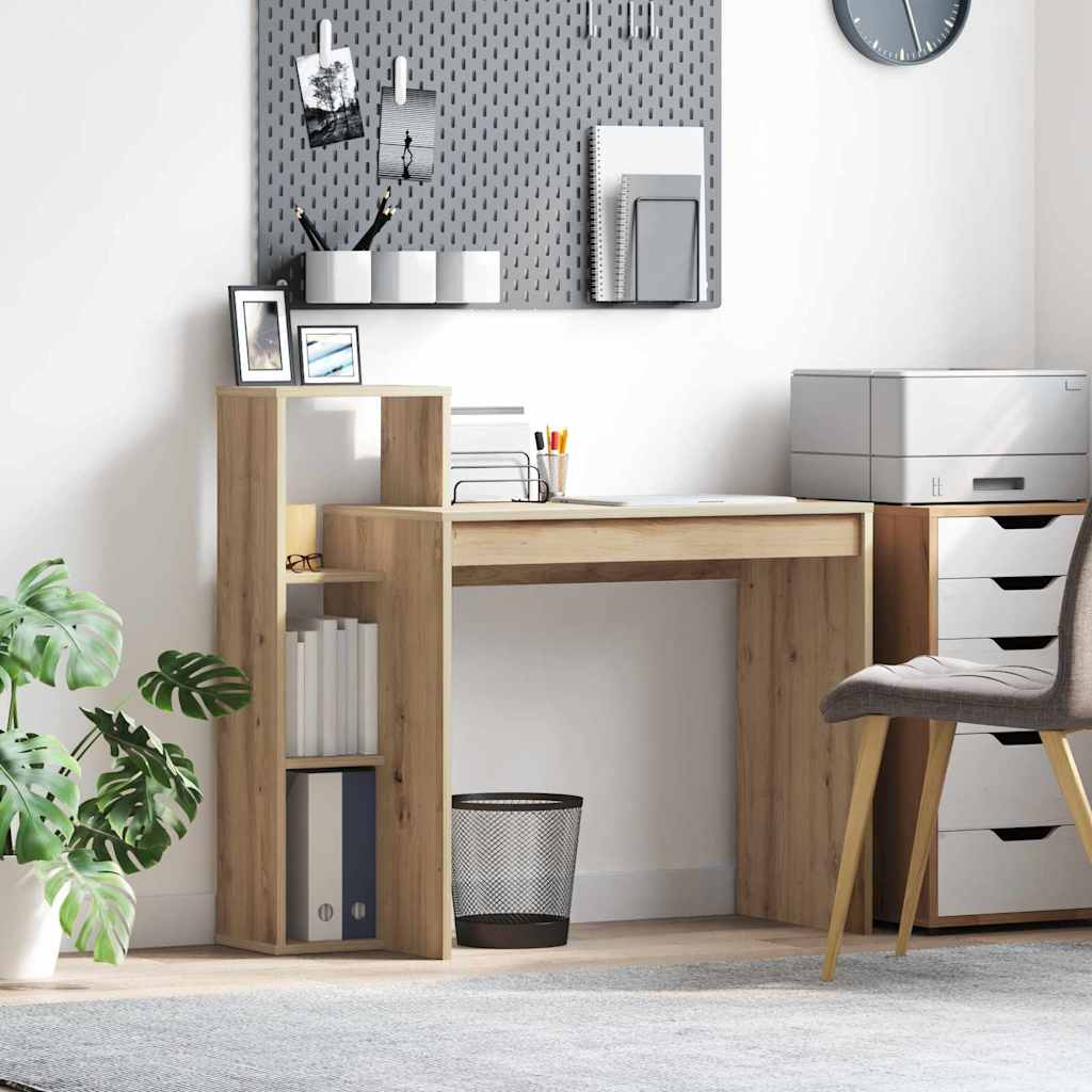 Bureau met plank Artisan Eiken 100 x 40 x 90 cm Bewerkt hout is nu te koop bij PeponiXL, paradijselijk wonen!