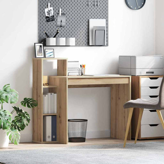 Bureau met plank Artisan Eiken 100 x 40 x 90 cm Bewerkt hout is nu te koop bij PeponiXL, paradijselijk wonen!