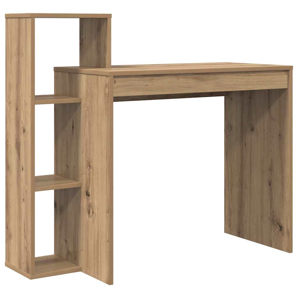 Bureau met plank Artisan Eiken 100 x 40 x 90 cm Bewerkt hout is nu te koop bij PeponiXL, paradijselijk wonen!